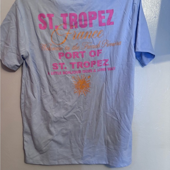 St. Tropez Blue Tee with Sunburst Design - Picture 3 of 4